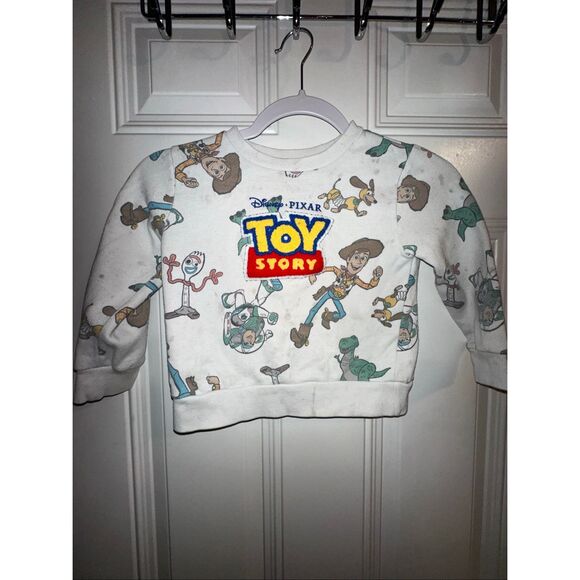 Toddler Boys' Disney Toy Story Fleece Sweatshirt - Off-White 4T - Picture 1 of 5